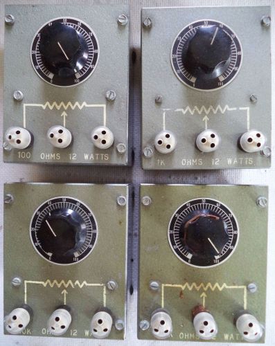 (4) used adjustable resistor substitution box 100, 1k, 10k, &amp; 100k ohm range for sale