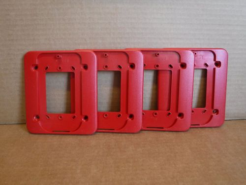 Pack of 4 D-MP Universal Mounting Plate Red Fire Alarms Industrial Commercial