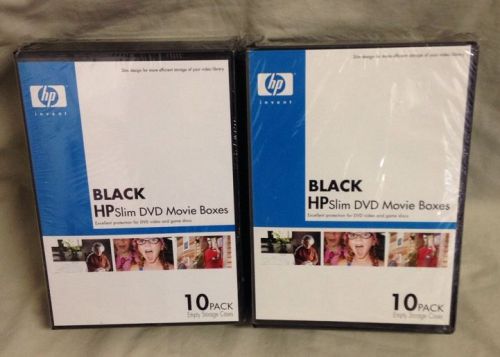 HP Invent, Two 10 Pack Black Slim DVD Movie Boxes, Dvd Cases, Disc Protection