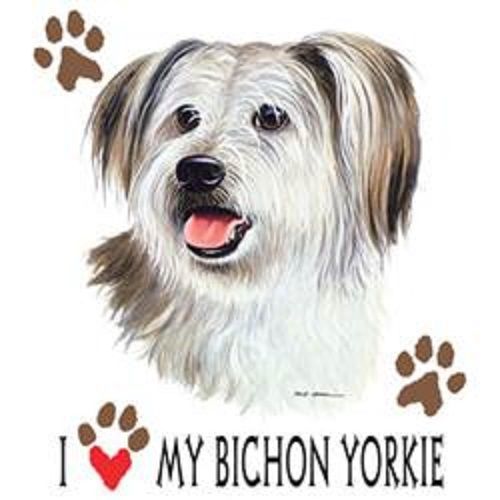 Love My Bichon Yorkie Dog HEAT PRESS TRANSFER for T Shirt Sweatshirt Fabric 812a