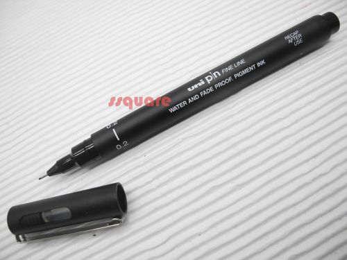 3 x Uni-Ball Uni Pin 0.2mm Fine Line Pigment Ink Black Fineliner Marker Pens