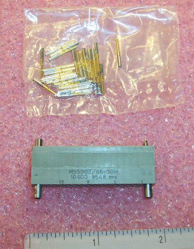 QTY (1) M55302/66-30H AIRBORN 30 POSITION RECTANGULAR MIL-SPEC CONNECTOR W/ PINS