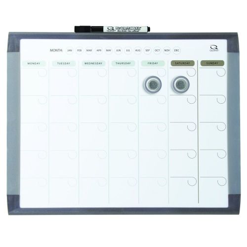 1 Month schedule  Calendar &amp; Magnetic Dry Erase Whiteboard, Plastic Frame White