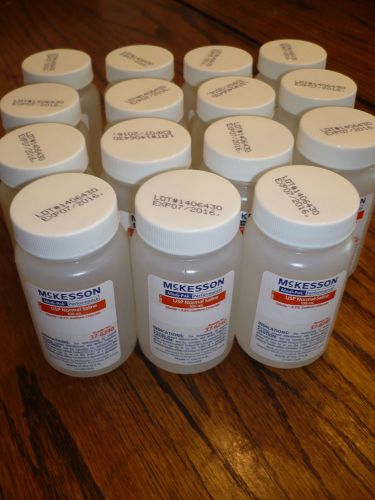 McKESSON USP NORMAL SALINE 100 ML 16 NEW, SEALED BOTTLES EXP. 7/2016 #37-6240