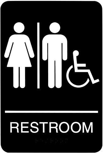 Headline Sign 9007 ADA Wheelchair Accessible Restroom Sign with Tactile Graphic,
