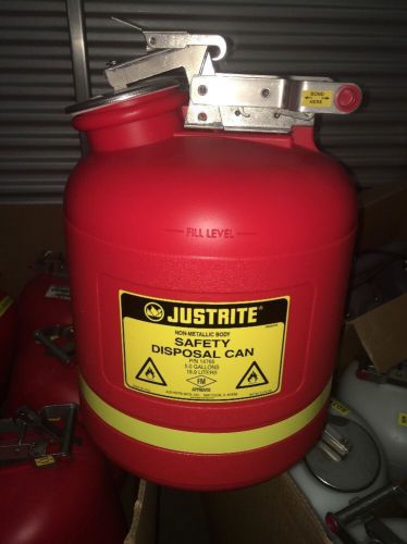 JUSTRITE  14765 SAFETY DISPOSAL CAN, 5 Gallon **NEW**