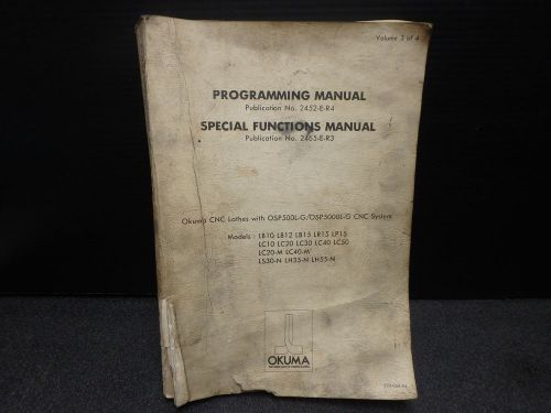 Okuma programming, special functions_osp500l-g / osp5000l-g_2452-e-r4_2465-e-r3 for sale