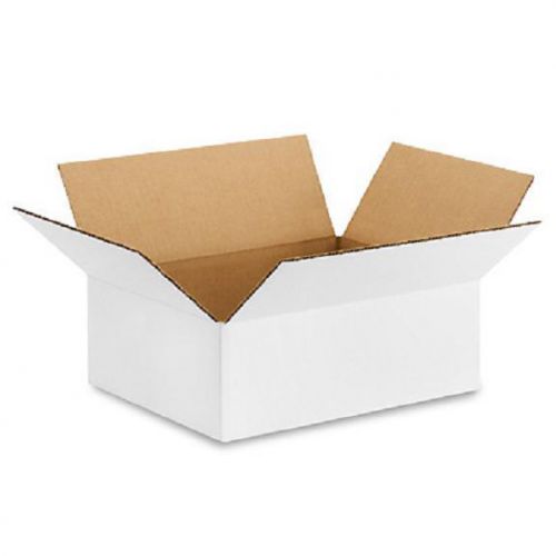 White corrugated cardboard 12&#034; x 9&#034; x 4&#034; shipping storage boxes (bundle of 25) for sale