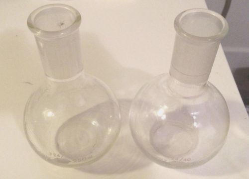 Kimax 250 ml flat (round) bottom flask w/ ground glass joint, florence boiling for sale