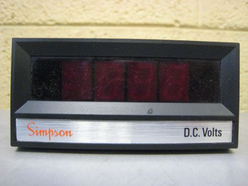 Simpson 2865 120V AC 0-20V DC DCV Red LED Digital Panel Volt Meter Voltmeter