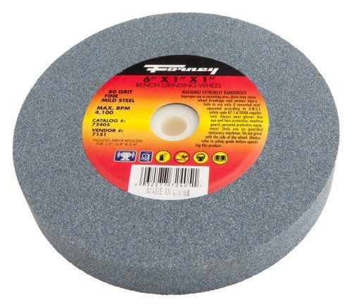 Forney 72405 Bench Grinding Wheel Vitrified With 1&#034; Arbor 80-Grit 6-Inch-By-1-I