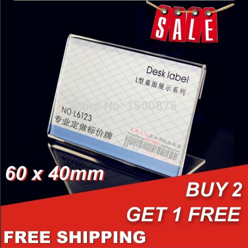 10 Clear Acrylic Price Tag Menu Holder Advertising Sign Display Stand Table Name