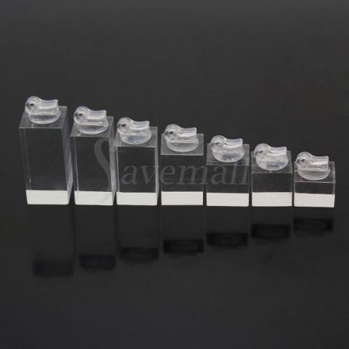 7pcs Clear Acrylic Ring Clip Display Stand Jewellery Holder Retail Shop Showcase