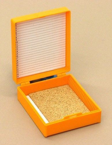 SEOH Plastic Slides Box for 25 Slides Orange