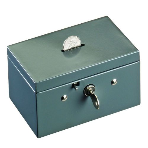 STEELMASTER Small Cash Box with Coin Slot Disc Lock 3.2 x 0.95 x 3.7 Inches G...