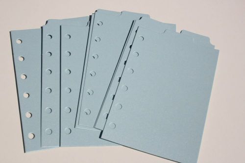 9 Shimmery light Blue  Filofax POCKET size  dividers monthly subject top tab