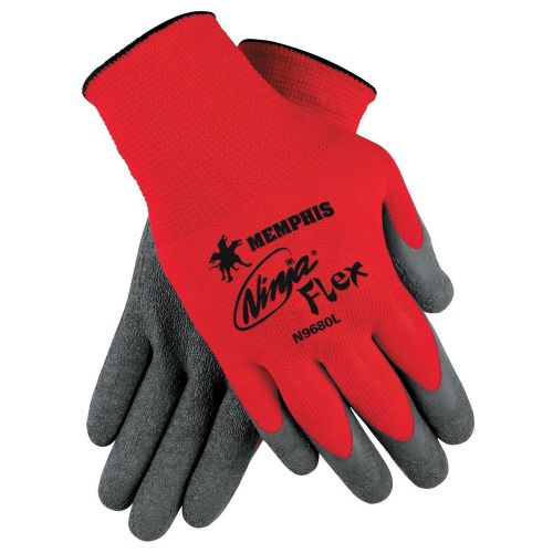 Memphis ninja flex latex coated nylon gloves, 12 pair, size: large (cn9680l) for sale