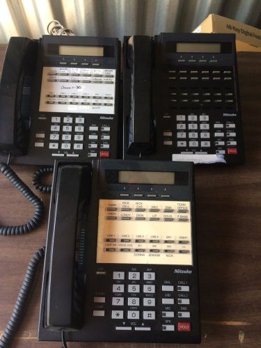 Lot Of 3 Nitsuko Office Phones DX2NA-12CTXH TEL BK PN 92753