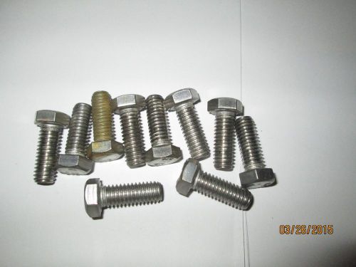 &#034;316&#034; high grade stainless steel 3/8&#034;-16x1 hex capscrews, 10 pcs. for sale