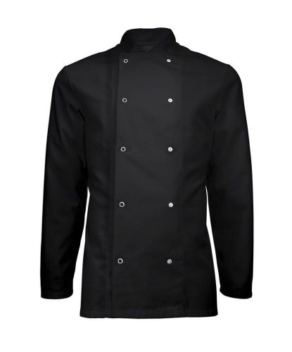 Chefs jacket, new black with stud fastening, restaurant, banquet, unisex, ,ins16 for sale