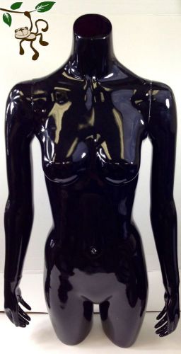 Full Body Torso Female Mannequin Display Women Clothing Black Torso Fiber Glass