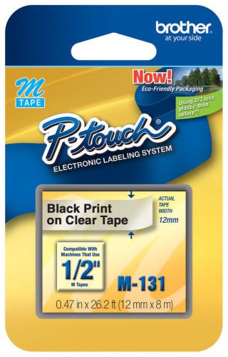 NEW Brother M131 Black on Clear P-touch Tape for PT65, PT-65, ptouch MK131s