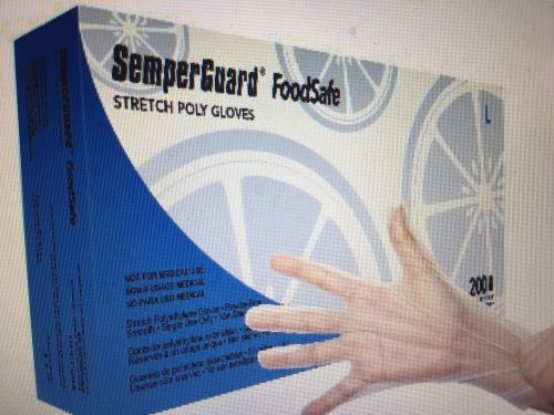 SEMPERMED SEMPERGUARD FoodSafe Stretch Poly Gloves-X-LARGE  (10 Boxes of 200)
