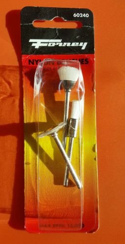 FORNEY ASSORTED  NYLON BRUSHES WITH 1/8&#034; SHAFT 60240 ROTARY TOOL 3 pc