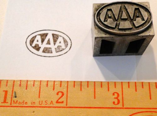 VTG Printing Letterpress Printers Block Triple A -AAA Advertising American Auto