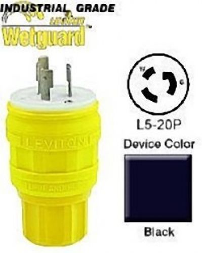 Leviton 26w47-b 20 amp, 125 volt, locking plug, industrial grade, grounding, for sale