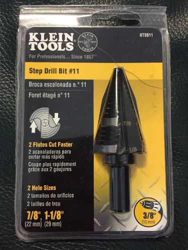 KLEIN TOOLS #11 STEP DRILL BIT DRILLS HOLES FROM 1/4&#034; TO 1 1/8&#034; NEW