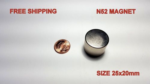 1pc. 25 x 20 mm 1&#034;x25/32&#034; N52 Stronge Rare Earth Neodymium Magnet