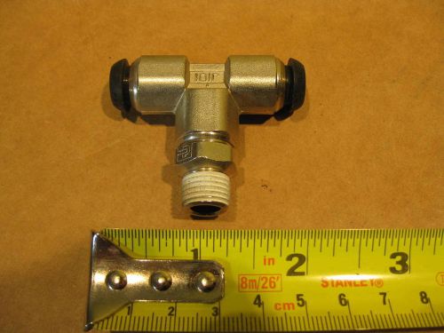 Parker S63PB10-1/4 10mm X 1/4” BSPT Swivel Branch Tee Brass Push To Connect Pres