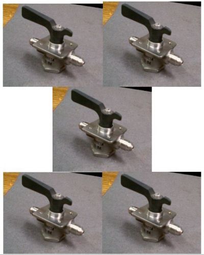 Lot of 5 stainless steel shut off valves male jic -4 (1/4&#034;) for sale