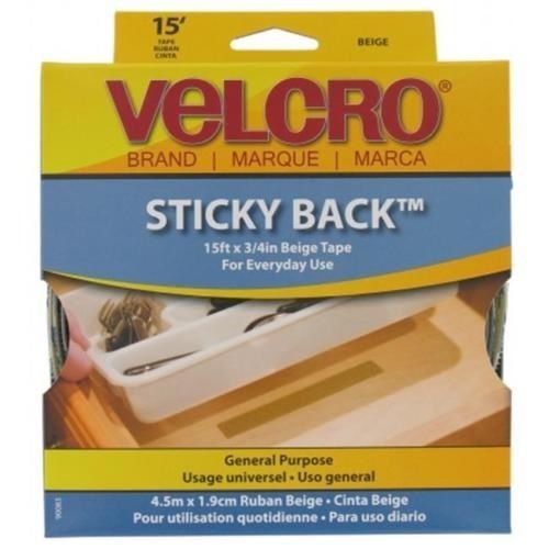 Velcro Usa 90083 .75 in. X 15 ft. Beige Sticky Back Velcro Tape