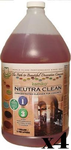 4 - 1 gallons of kemiko neutra clean concrete stone cleaner dirt gone concrete for sale