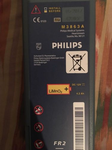 Philips M3863A long-life lithium FR2 FR2+ AED battery