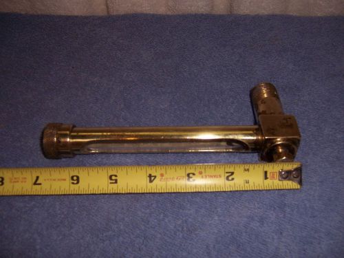 VINTAGE BRASS OIL LEVEL SIGHT GLASS  HIT &amp; MISS,STEAM &amp; SMALL ENGINE, FARM USE