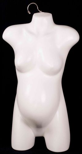 Maternity Pregnant Woman Full Upper Body Torso Mannequin White Dress Form Hang