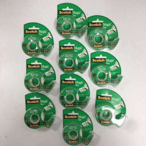 Scotch matte magic tape with refillable dispenser, 3/4&#034; x 900&#034;, 10 rolls for sale