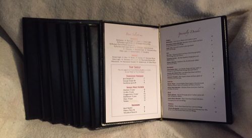 Lot Of 8 Restaurant Cafe Bar Menu Holders Cover Folders 9&#034; X 6&#034; Black