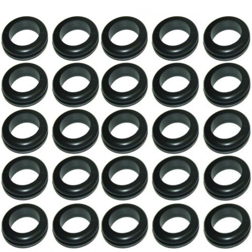 Lot of 25 firewall wiring electrical wire gasket rubber grommets 3/4&#034; inside dia for sale