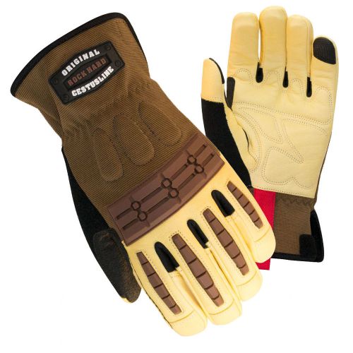 Cestus Brown RockHard Original Leather Impact Work Utility Drivers Glove 2XL