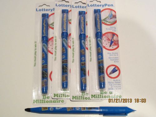 4 Lottery Pens with Scratch Top for Instant Winner Tickets