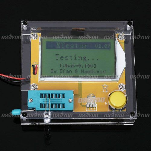 Mega328 transistor tester esr meter led diode triode capacitor w/ clear case new for sale