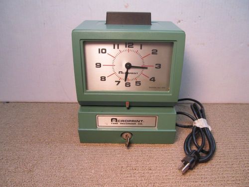 Acroprint Model 125NR4 Manual Time Recorder with Key EXCELLENT