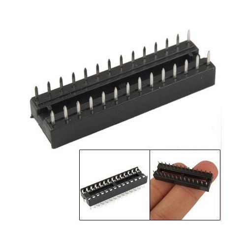 17pcs x 28 pin dip ic sockets adaptor solder type socket black new ct for sale