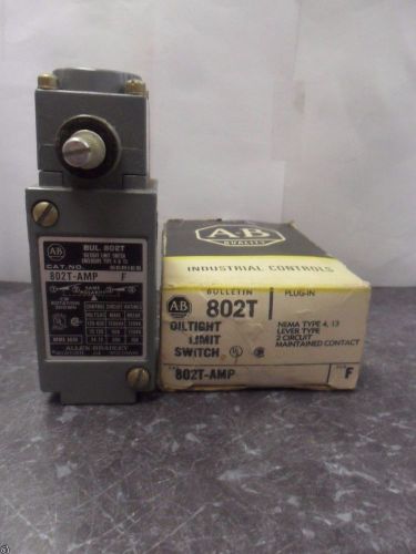 New Allen Bradley 802T-AMP SERIES F Oil TightPlug-In Maintained Limit Switch NIB