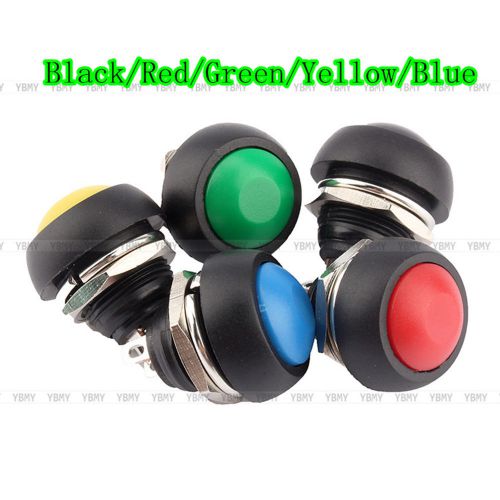 New 5pcs lockless momentary 12mm mini round waterproof push button switch 250v for sale