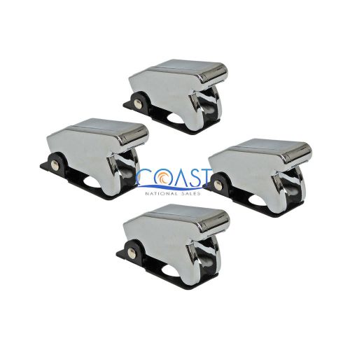 4x car marine industrial spring-loaded toggle switch safety cover - chrome for sale
